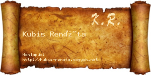Kubis Renáta névjegykártya
